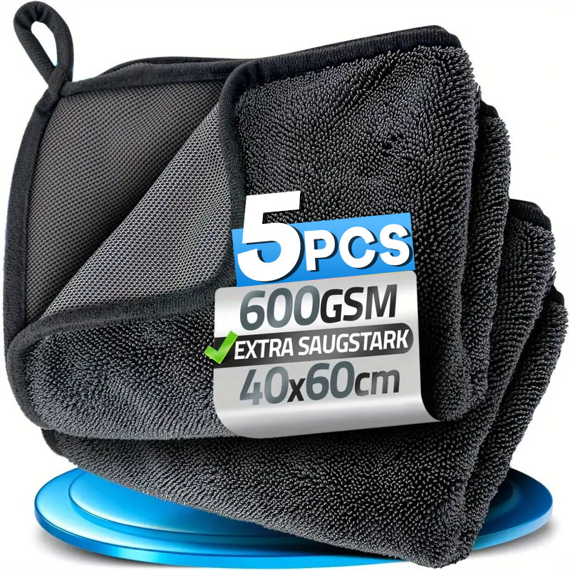 Microfiber Car Drying Towel Super Absorbent - Asciugamani per lavaggio auto 600GSM Asciugamano