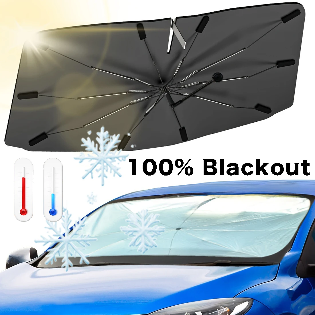 Car Sunshade Windshield Umbrella Foldable - Ombrello per auto Parasole Parabrezza Copertura