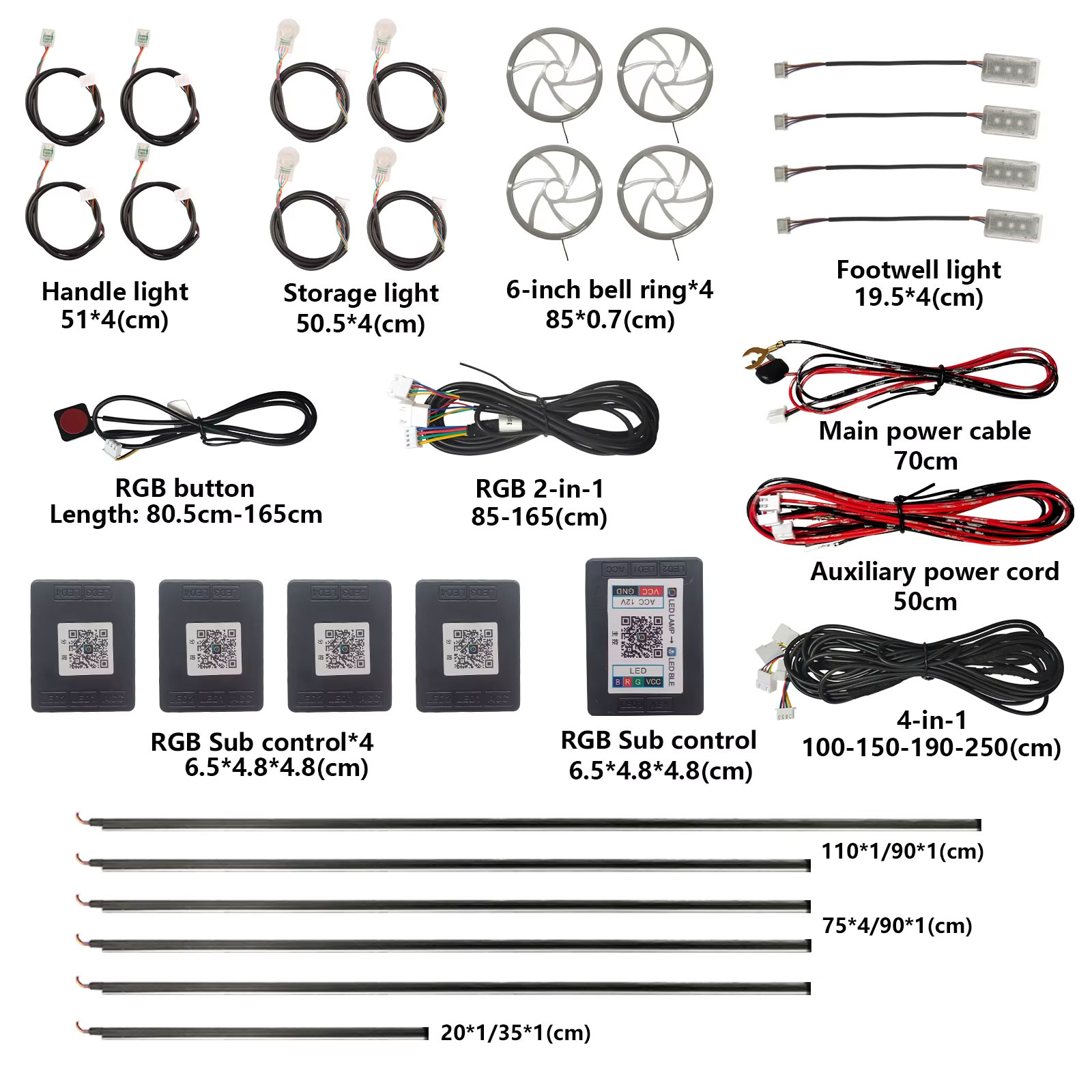 Led Ambient Interior Car Lights App Control - Per Luci Ambientali, App Universale per
