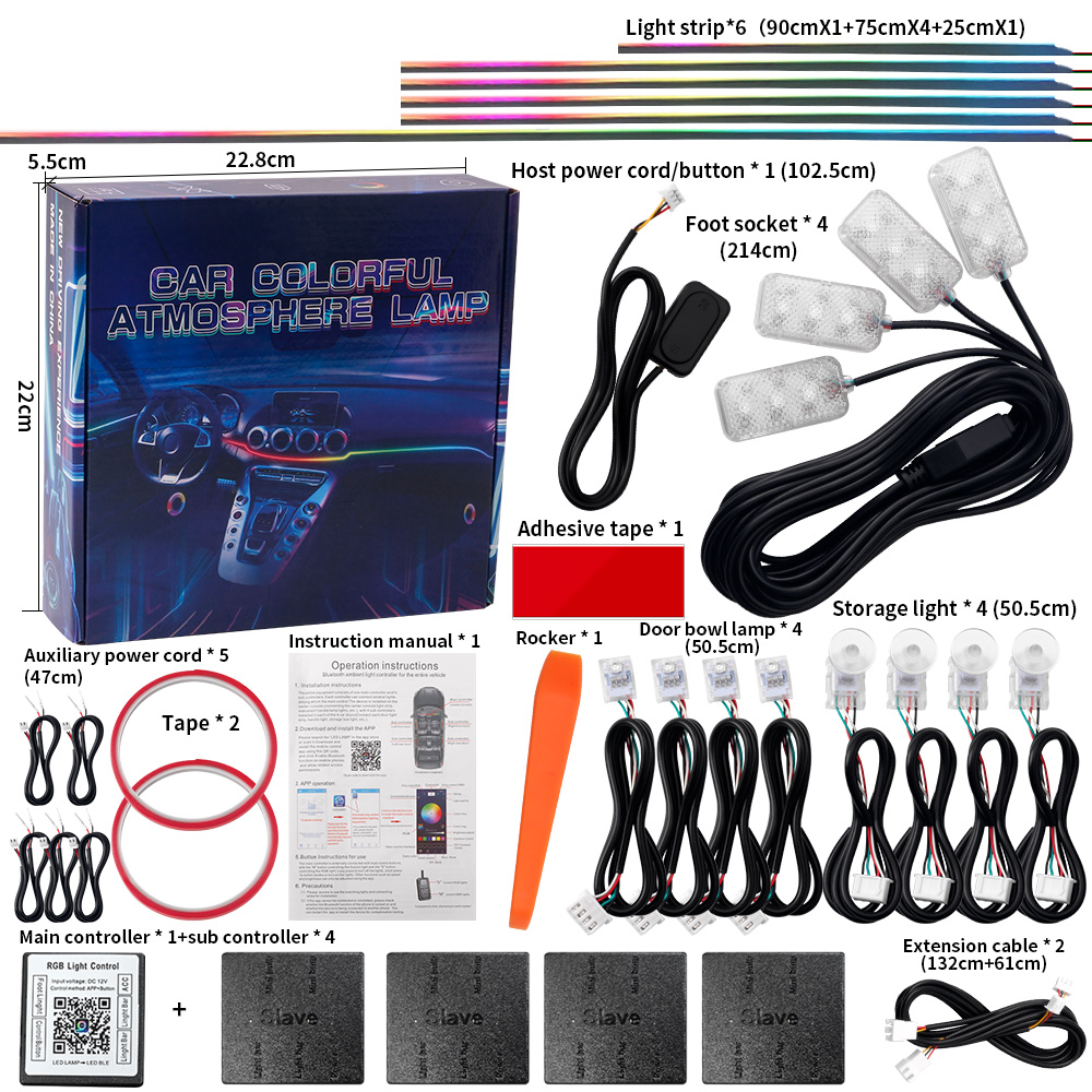 Luce Ambientale per Auto 6/10/ - Led Ambient Interior Car Lights App Control recensione e prezzo