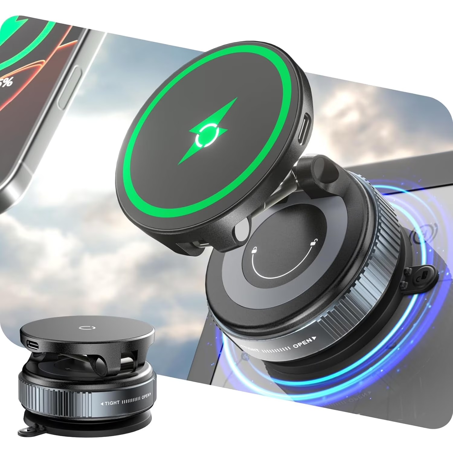 Caricatore Wireless Veloce 15W - Wireless Car Charger Mount Fast Charging recensione e prezzo
